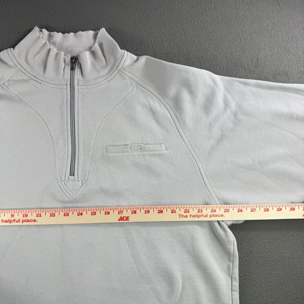 Vintage Adidas‎ Mens Pullover Sweatshirt Quarter Zip Spellout Gray Logo Large